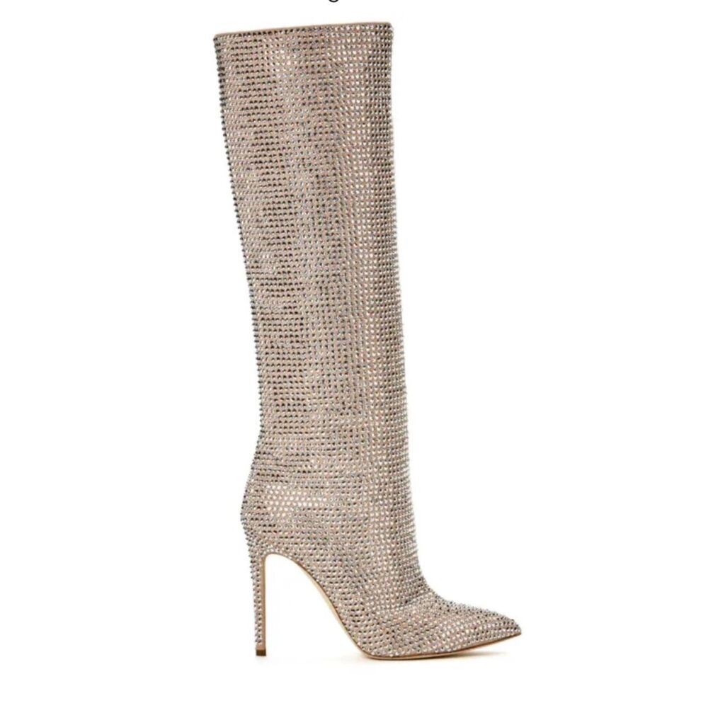 Paris Texas Holly crystal-embellished knee-high boots Size 38/ US 8